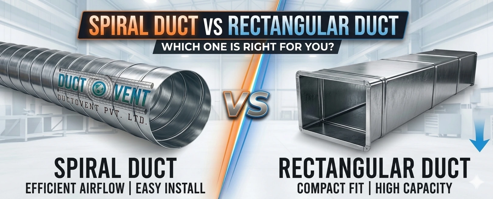You are currently viewing Spiral Duct vs Rectangular Duct: Which Ventilation Solution Delivers Better Performance?